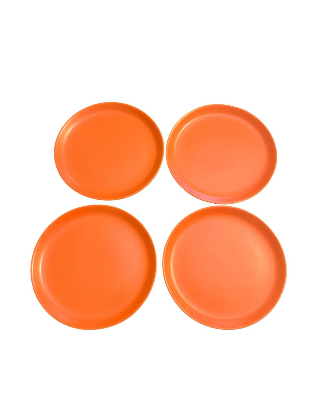 Crate & Barrel Orange Round Appetizer Plates Set of 4